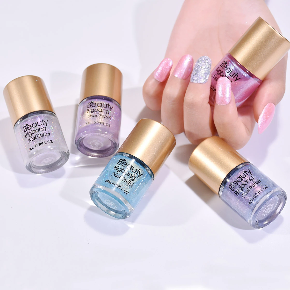 Beauty Big Bang 8 мл Лак для ногтей жемчужный Русалка Синий Розовый лак для ногтей лак для маникюра