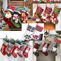 christmas stocking large xmas gift bags fireplace tree decoration socks new year candy holder christmas decor for home party set