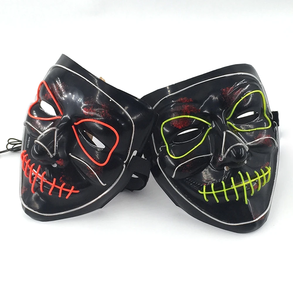 Маска для Хэллоуина V одежда клоуна череп светодиодный свет Вечерние Маски