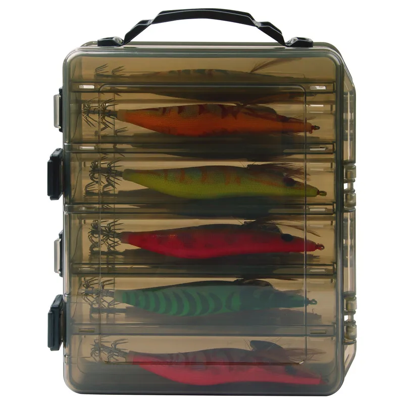 

10Pcs/box 12g 15g 20g Fishing squid bait Wooden luminous Shrimp jigs fishing lures hook Artificial bait with double plastic box