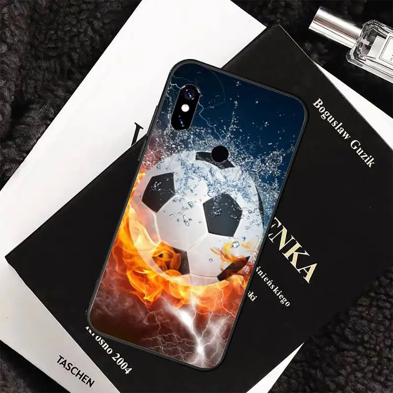 

Fire Football Soccer Ball Phone Case For Xiaomi Redmi 7 8 9t a3Pro 9se k20 mi8 max3 lite 9 note 9s 10 pro
