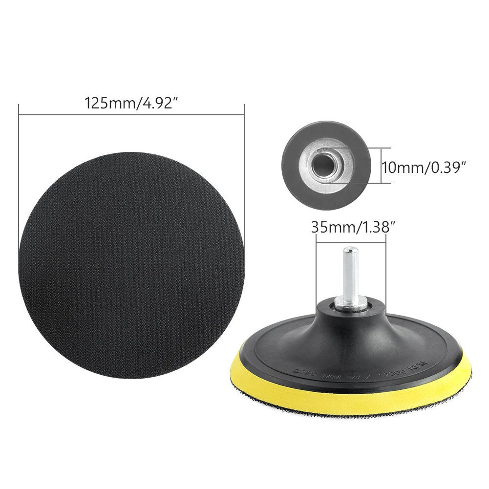 M10 125MM Set " 125 мм держатель диска наждачной бумаги M8 M10 M14 для деревообработки самоклеющиеся шлифовальные дисковые колодки для Dremel электрический шлифовальный станок инструмент - Цвет: M10 125MM Set