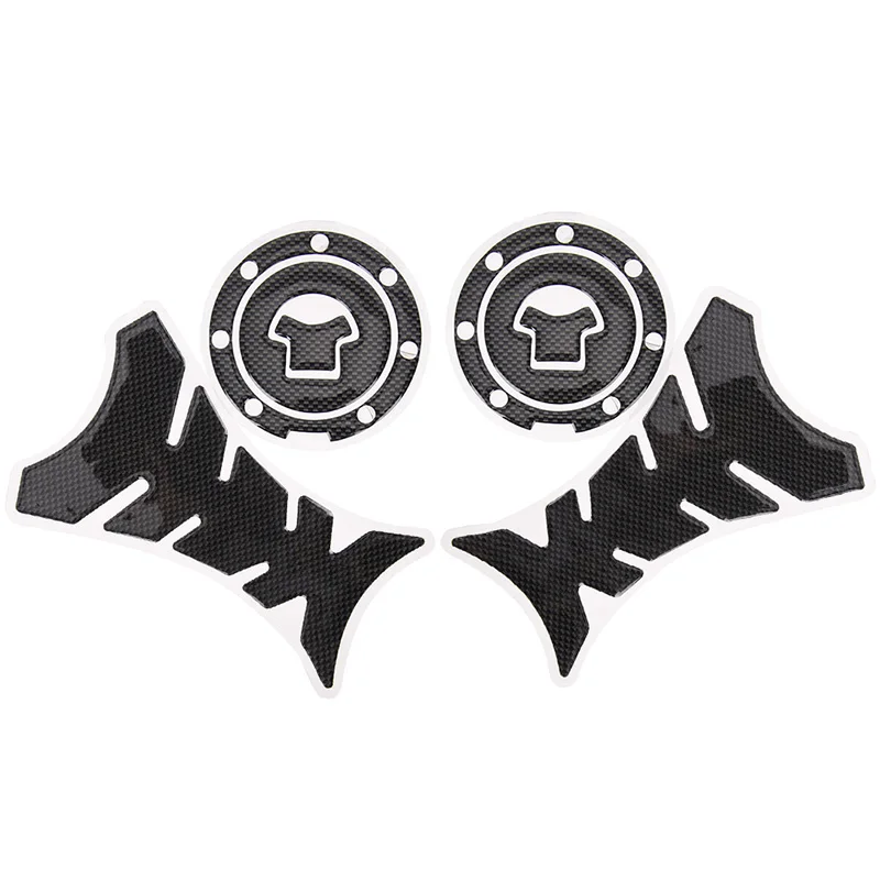 

2x Motorcycle Universal 3D Carbon Fiber Gel Gas Fuel Tank Pad Protector Sticker