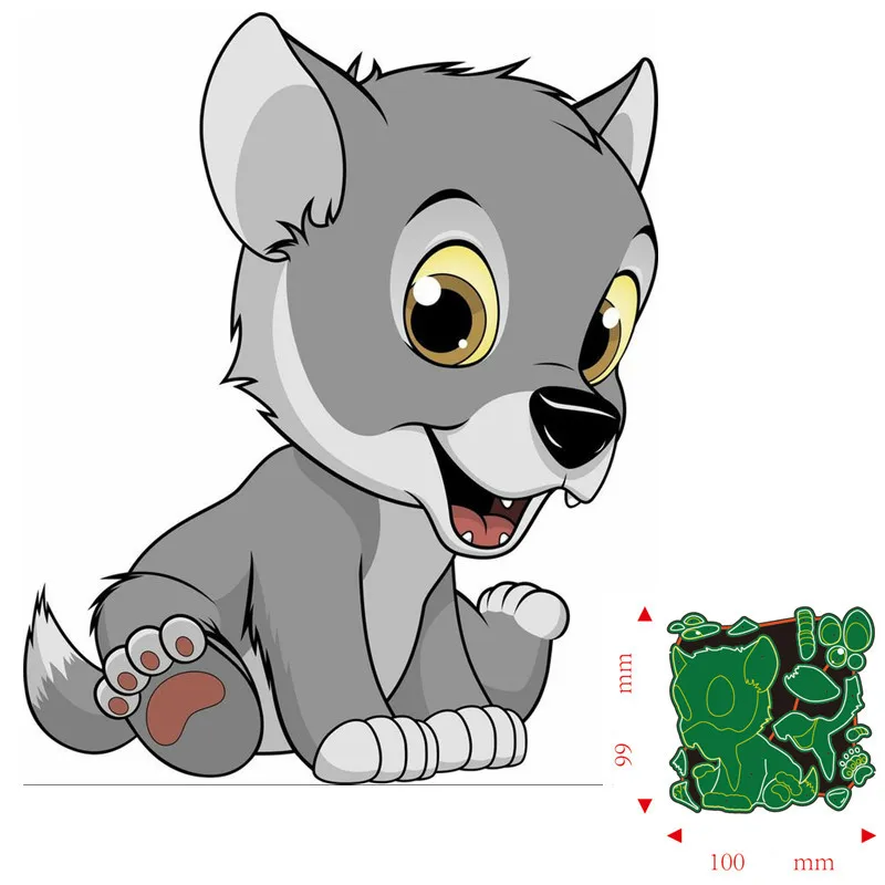 

Металлические Вырубные штампы животные волк Скрапбукинг искусственное тиснение