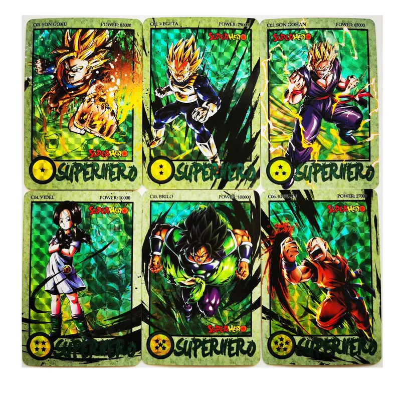 

27pcs/set Dragon Ball Z Super Hero Ink-relief Composite Process Super Saiyan Goku Vegeta Game Anime Collection Cards
