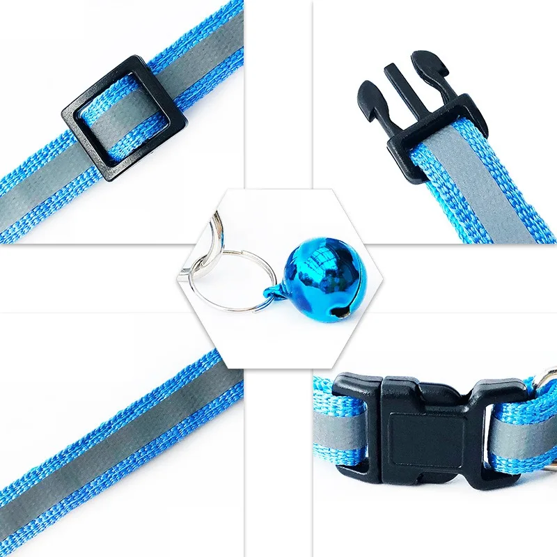 Ошейник со светоотражающим колокольчиком для домашних животных регулируемый