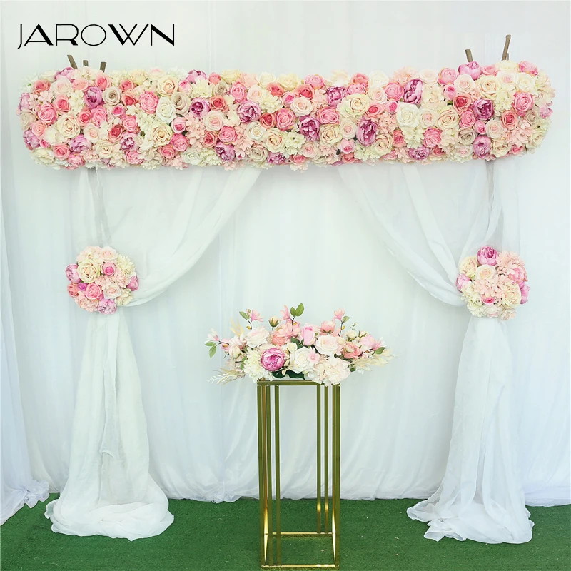 

JAROWN по индивидуальному заказу розового цвета ряд цветов свадебная АРКА украшения Цветочный Таблица цветов декорационный наружный вечерни...