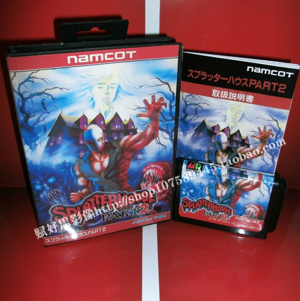 Лидер продаж Sega MD game - Splatterhouse часть 2 с коробкой и руководством для 16-битного