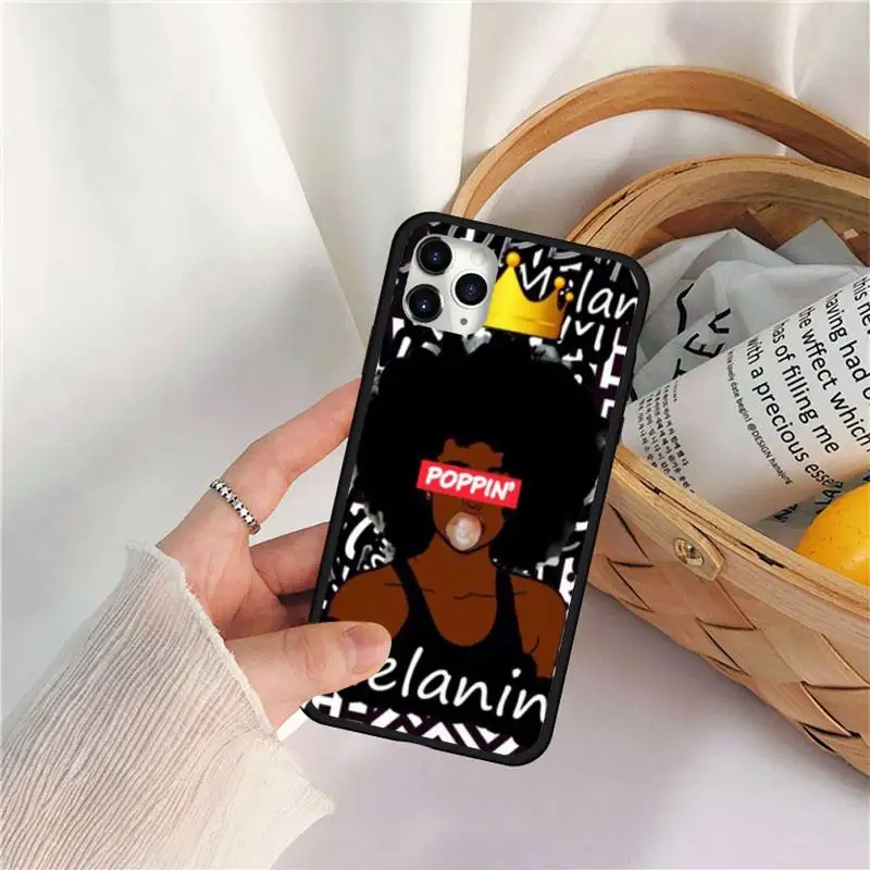 

Black Girl Phone Case for iPhone 11 12 pro MINI XS MAX 8 7 6 6S Plus X 5S SE 2020 XR