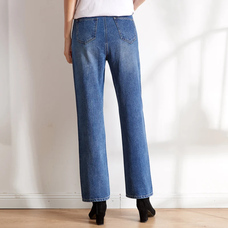 Женские классические джинсы LEIJIJEANS, элегантные свободные неэластичные брюки с высокой посадкой, новая модель 9101 большого размера