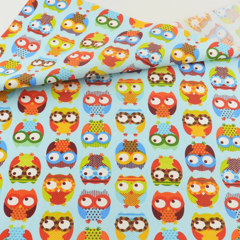 100x100cm Teramila Telas Por Metro мультфильм животных дизайн 100x100 см/шт. хлопок ткань для рукоделия, печворка Детская Ткань Ремесло тканевое платье - Цвет: 100x100cm