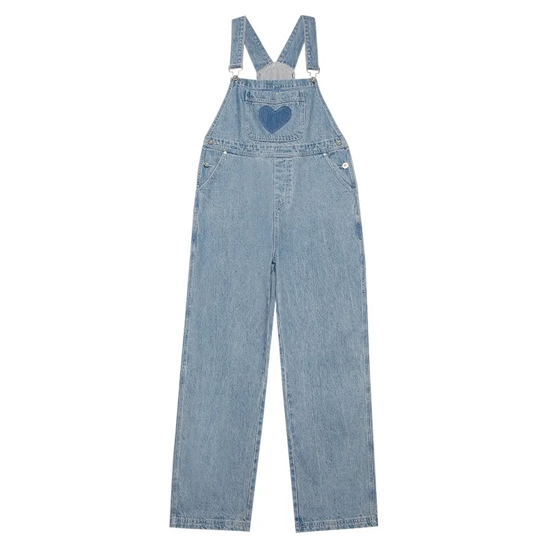 Spring Women Jeans Pants Harajuku Overalls New Women's Loose Sweet Style Trousers Straight Wide-Leg Denim Pant 2112810
