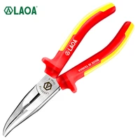 laoa vde insulated curved nose pliers needle nose pliers electricians pliers 1000v insulation german certification