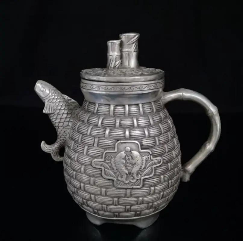 

Китайская статуя из белой меди в форме корзины для рыб