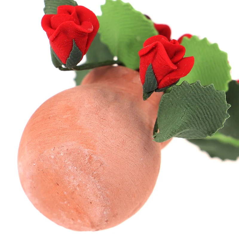 

Furniture Toys Doll Accessory 1:12 Mini Dollhouse Miniature Rose Plant Flower in Pot Fairy Garden Accessory