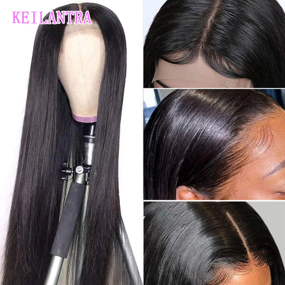 

Парик 13X1 T для черных женщин, парики из человеческих волос естественного цвета, прямые, длинные, плотность 180%, предварительно выщипанные, бра...