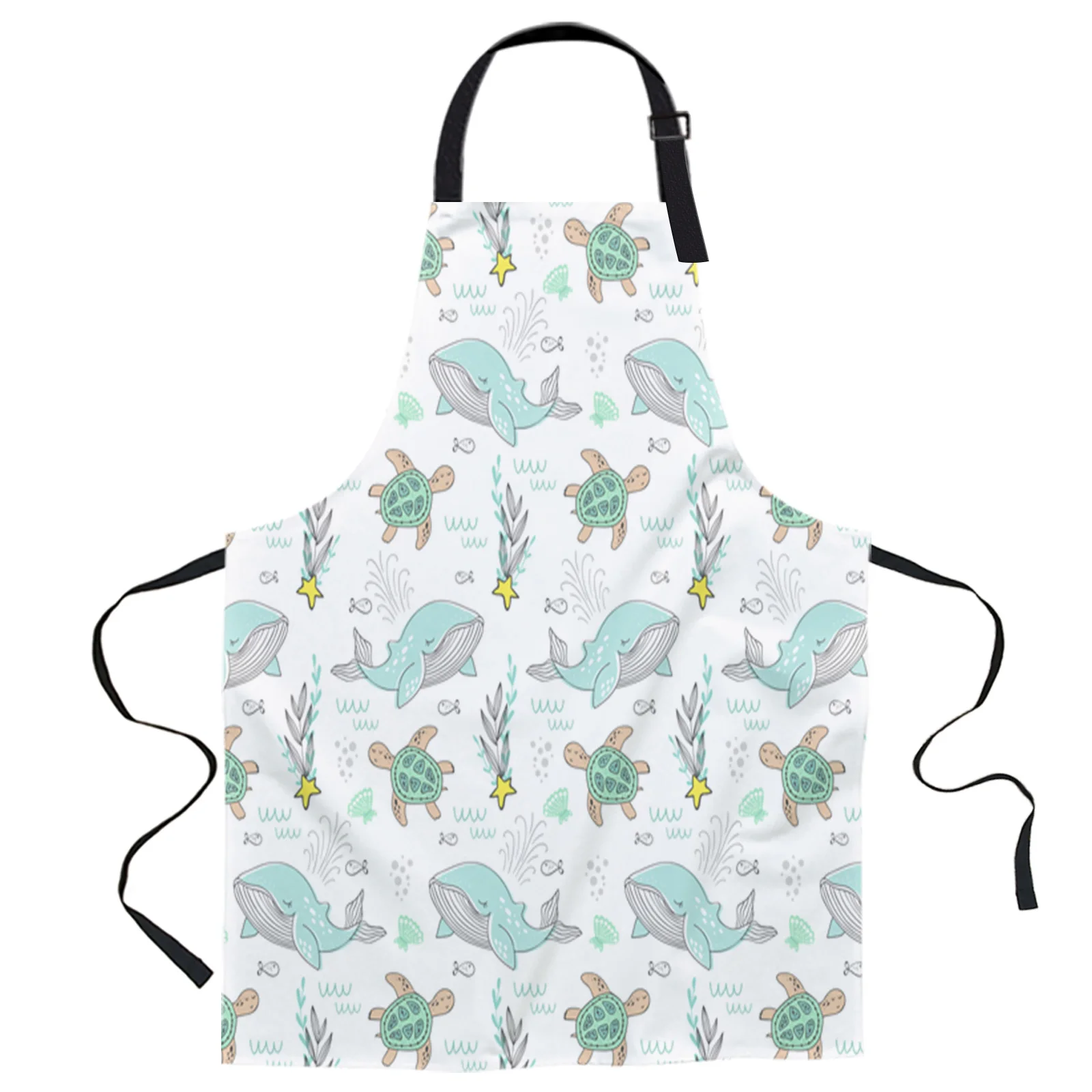 

Морская жизнь морская черепаха дельфин мультипликационный кухонный маникюрный салон фартук для мамы и дочки, для женщин и мужчин, для детей...