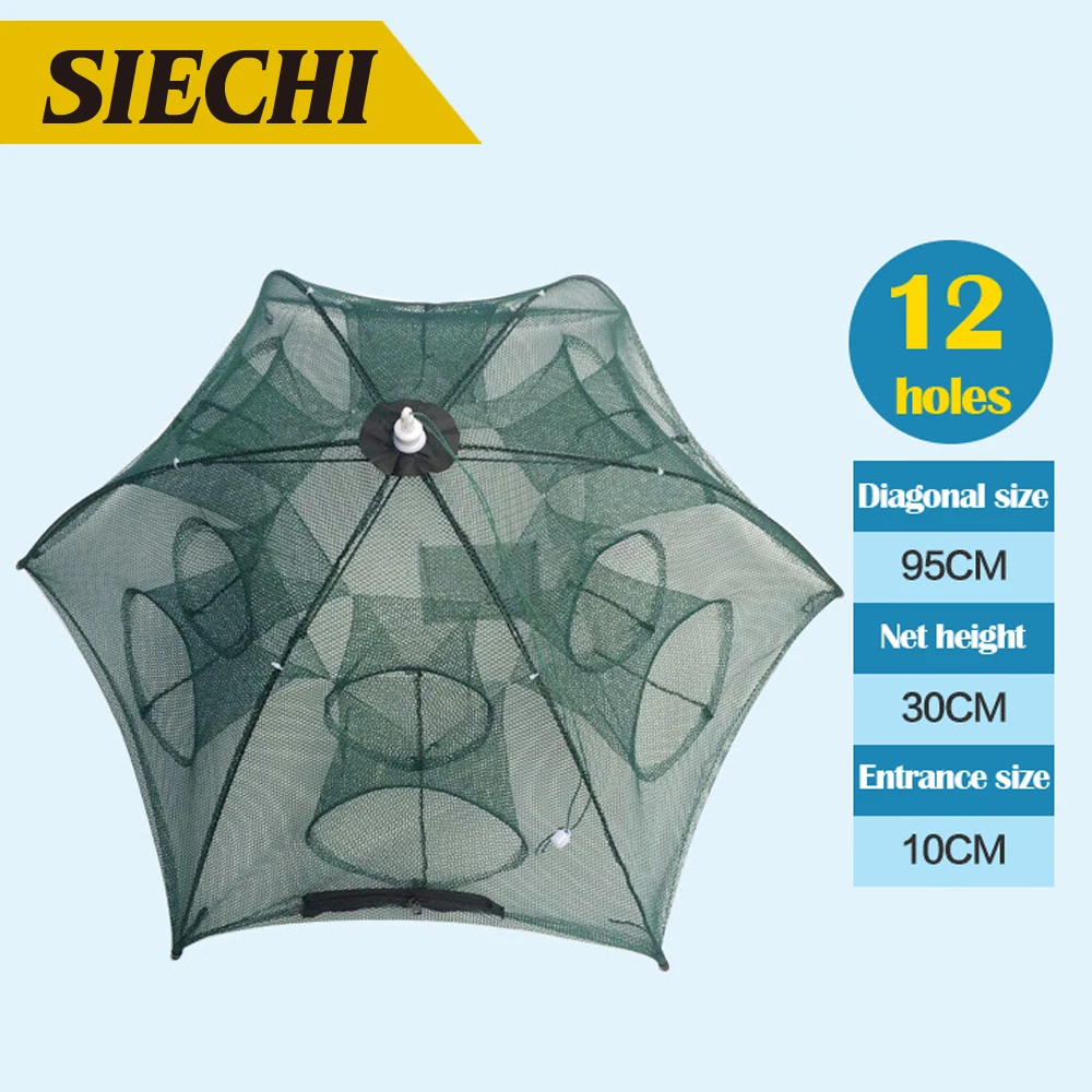 Лидер продаж! Складная Нейлоновая рыболовная сеть с 4-20 отверстиями клетка для