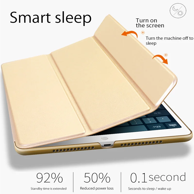 Для IPad 2017 чехол умный спящий кожаный для складной кронштейн 9 7 модель A1822 1823|Чехлы