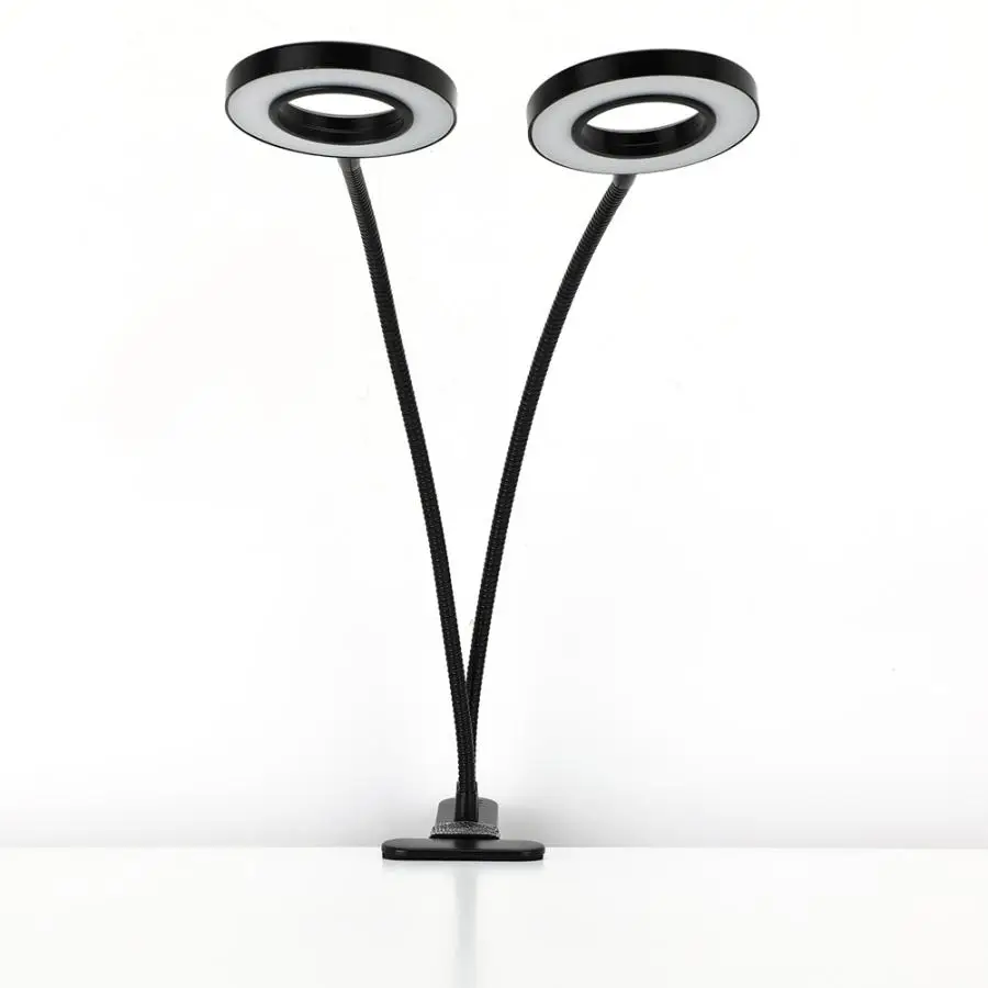 Светодиодная лампа с зажимом для выращивания растений 2 головки 18 Вт USB