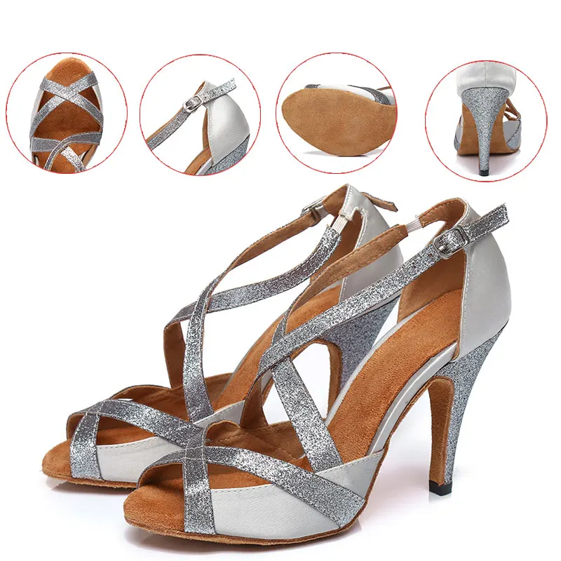 Ballroom Dance-Shoes Women Girls Latin Tango Modern Salsa Dancing Shoes Ladies High Heel Soft Bottom Dance Shoes Professional