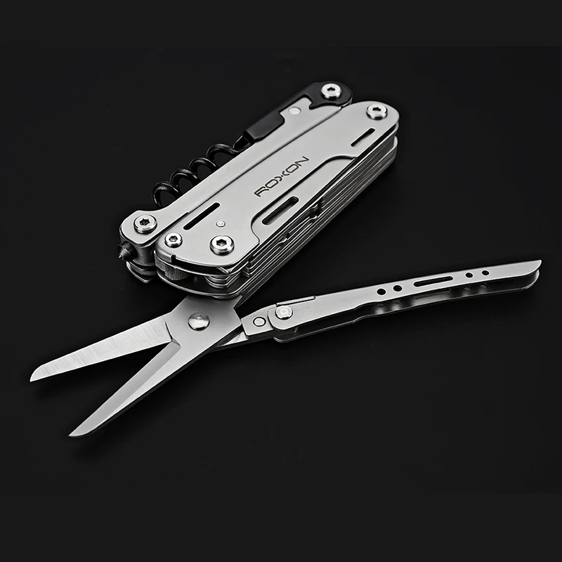 ROXON S801S 16 в 1 многофункциональные плоскогубцы-карманный нож для повседневного использования, ножницы, кусачки, отвертка, биты, инструмент повседневного ношения, для выживания, кемпинг
