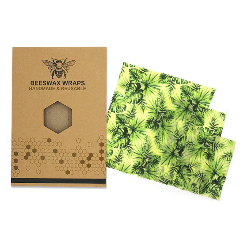 Leaf Многоразовая пищевая пчелиная ткань, обернутая Пчелой пищевая упаковка, кухонные принадлежности, сумка для хранения, зеленая сумка для хранения, посылка - Цвет: Leaf