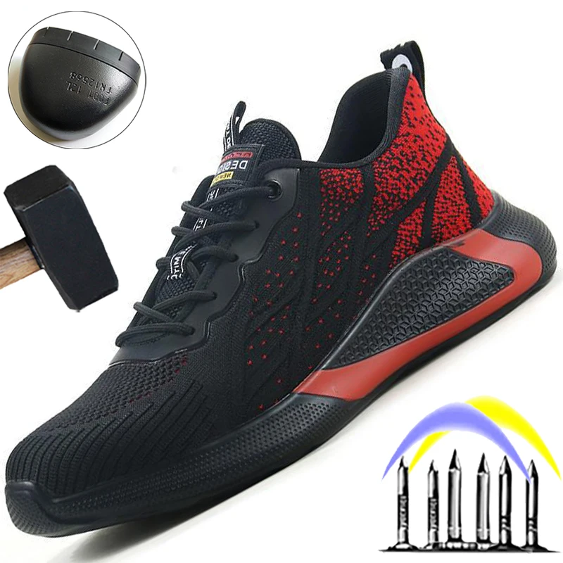 

Lightweight Safety Shoes Men Protective Shoes Steel Toe Cap Working Sneakers Men Puncture Proof Work Shoes Boots Male Shoes 2021