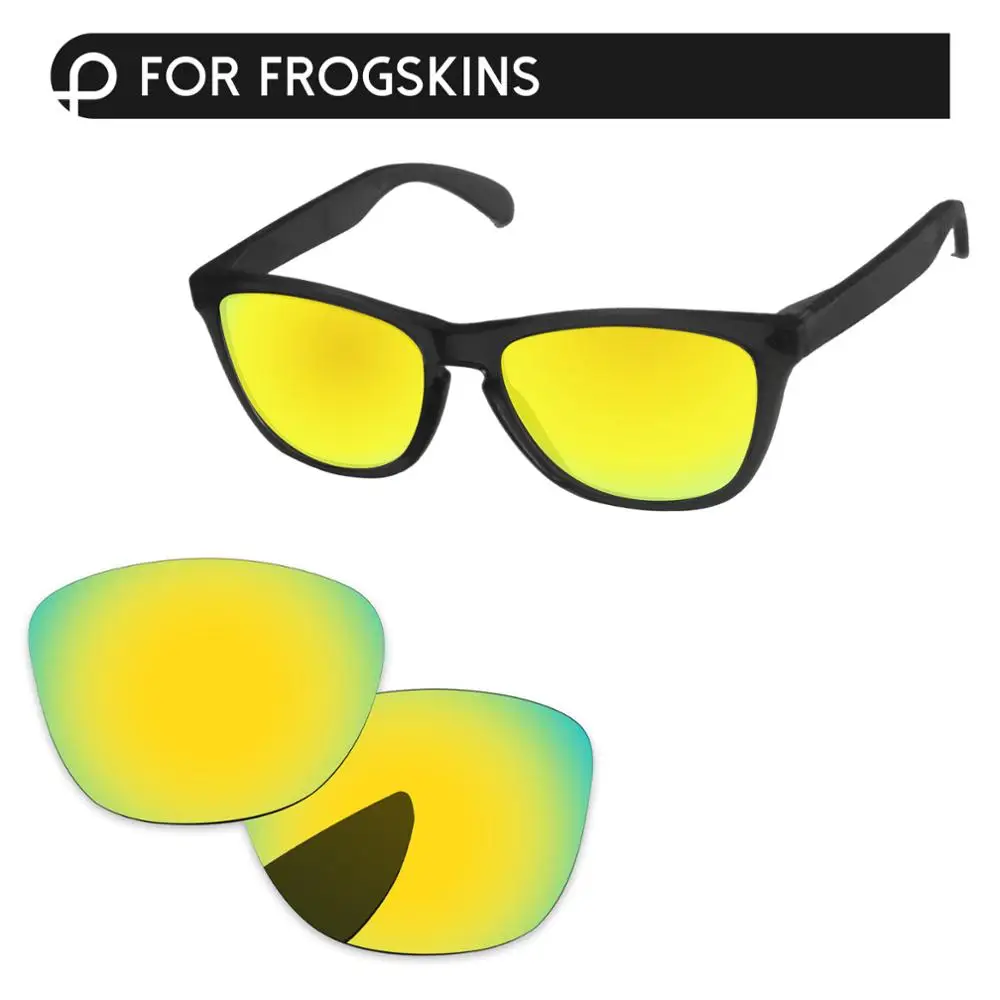 PapaViva поляризованные Сменные линзы для аутентичных Frogskins OO9013 солнцезащитные очки UVA и UVB Защита-несколько вариантов - Цвет линз: 24K Golden