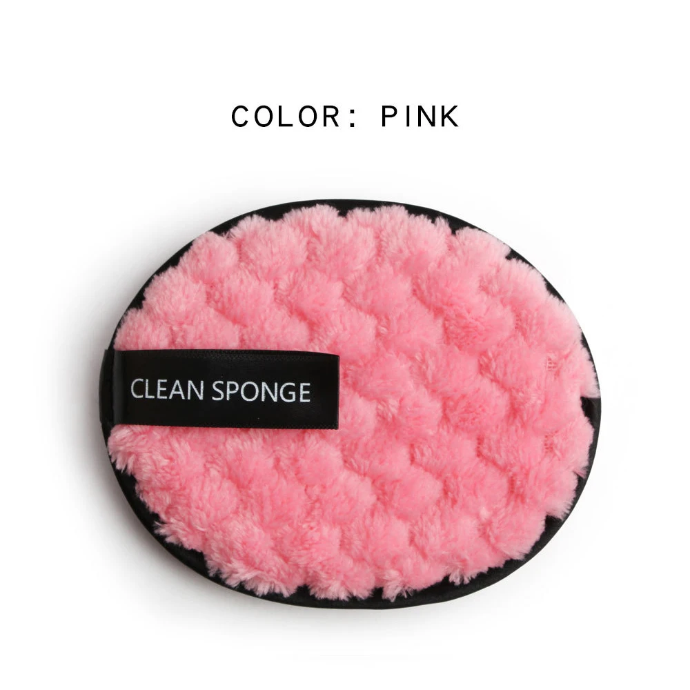 Pink B 1 шт., мягкая губка из микрофибры, спонж для снятия макияжа, многоразовый очиститель для лица, пуховка для женщин, полотенце для снятия макияжа, Волшебные Инструменты для очистки лица - Цвет: Pink B