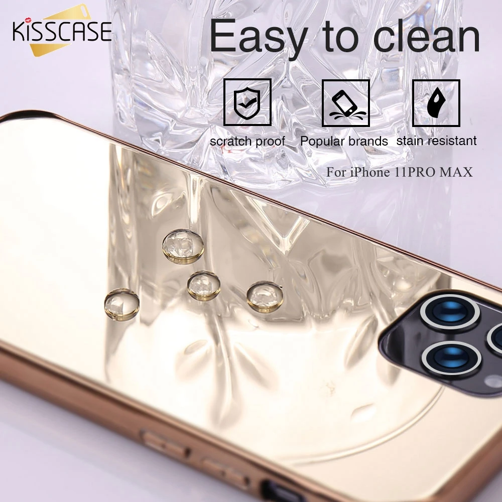 Стеклянный зеркальный чехол KISSCASE для iPhone 11Pro MAX чехлы 11 7 8 X XS XR Funda 7Plus 8Plus |