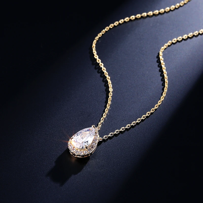 UILZ Горячая продажа Белый Цвет Груша вырезать кубический циркон мода прозрачный в