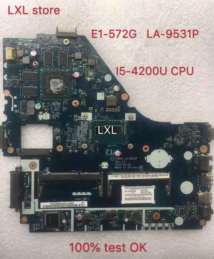 LA-9531P материнская плата для Acer E1-572 E1-572G Материнская плата ноутбука i5-4200U Процессор DDR3 тест ok