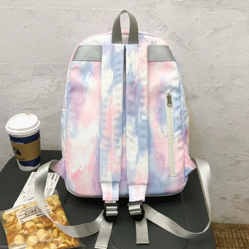 

Women Backpack Waterproof Nylon Fashion Trend Gradient Color Female Bagpack Student School Bag For Teenage Girls Travel Mochilas