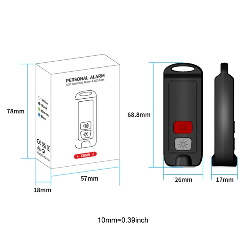 

R58B 130db Protect Alert Personal Protect Siren Anti-attack Security for Children Girl Older Women Carrying Loud Alarm