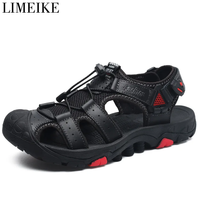 Сандалии из натуральной кожи мужские Классические мягкие босоножки удобная