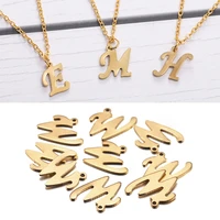 30pcs gold color stainless steel english alphabet letters charms pendants a z diy craft bracelet jewelry making accessories