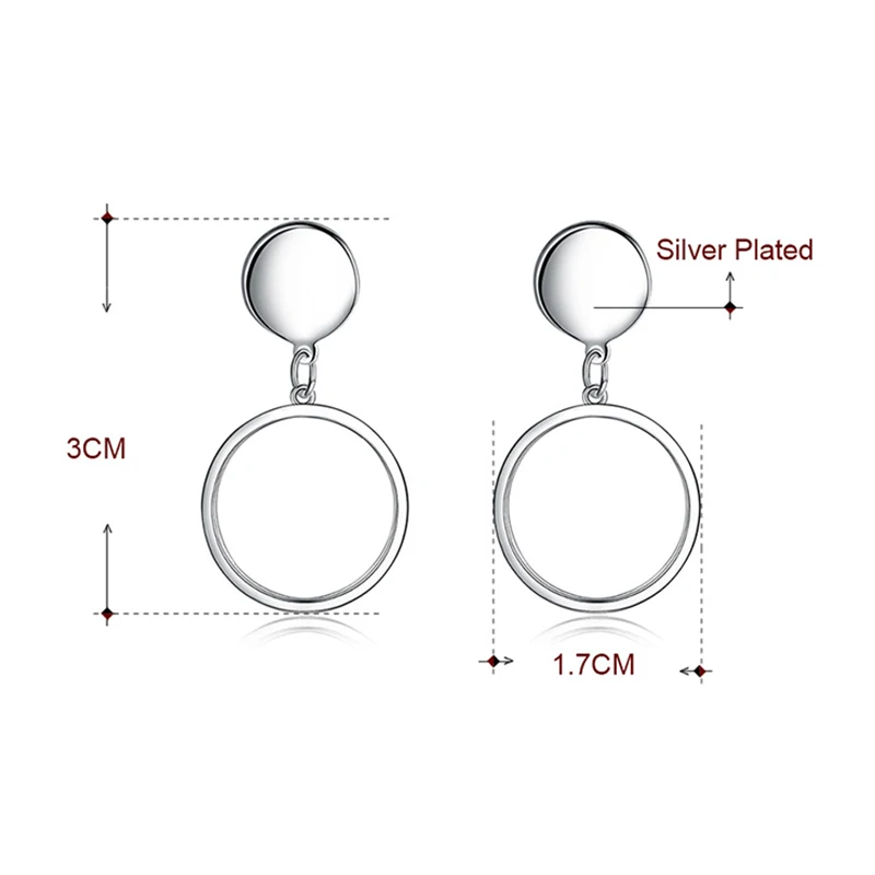 

925 Sterling Silver Pin Girl Style Ring Simple Fashion Exquisite Earrings Jewelry