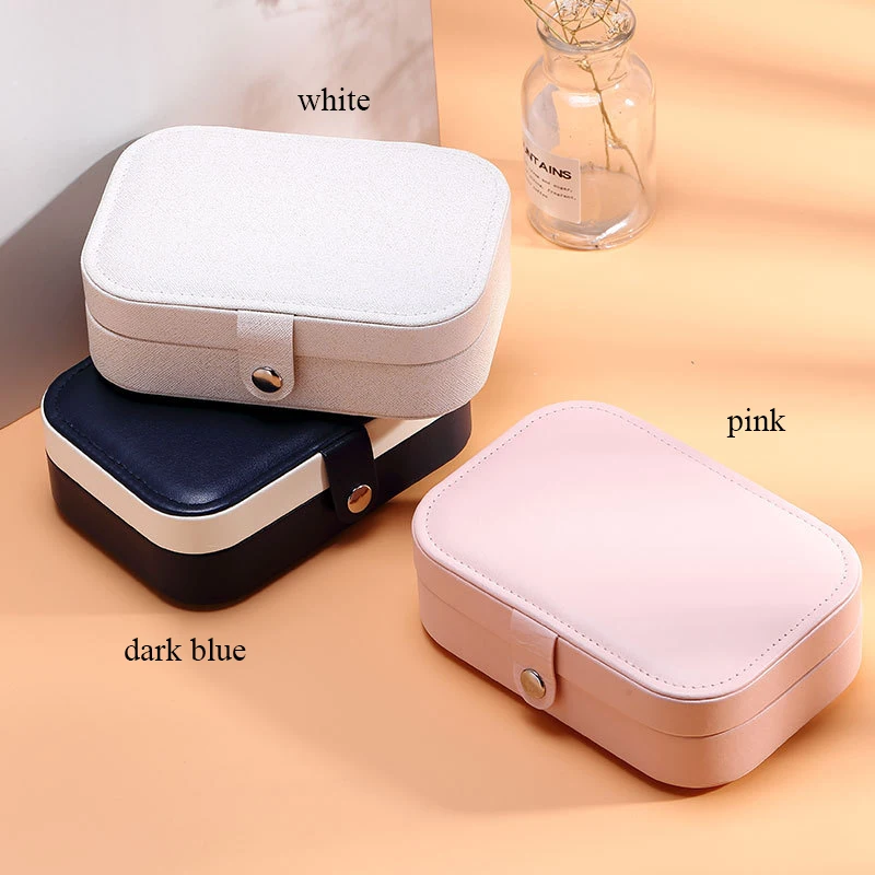 Jewelry box for earrings ring necklaces storage PU leather jewelry Portable organizer Travel case | Дом и сад
