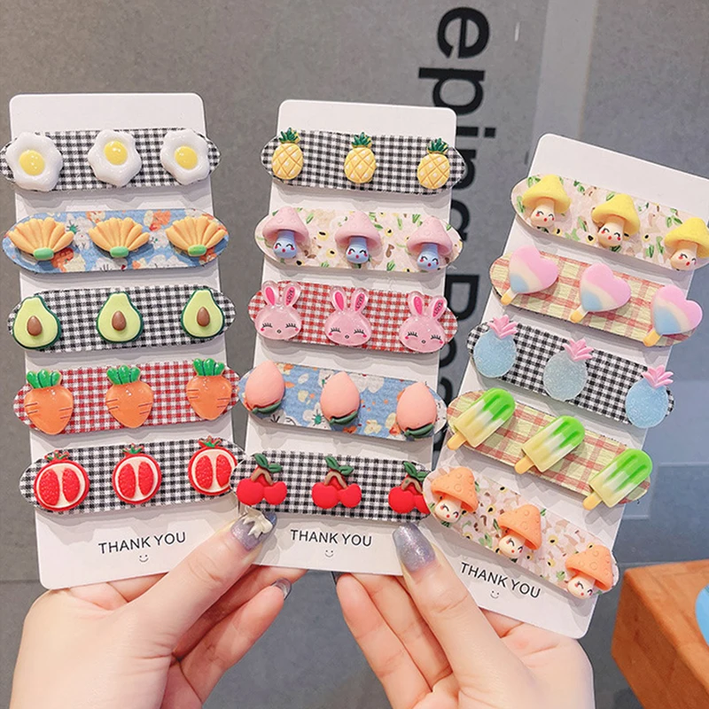 

New Hair bands Sticky post Headwear Girls Sweet Fruit Velcro child Fixed headband Hair Accessories Kids Hairpins Headdress Gift
