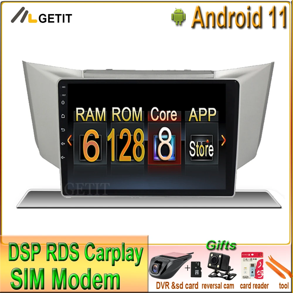 Автомобильный мультимедийный плеер Intel 128 ГБ Android 11 GPS стерео радио для Lexus RX300 RX330