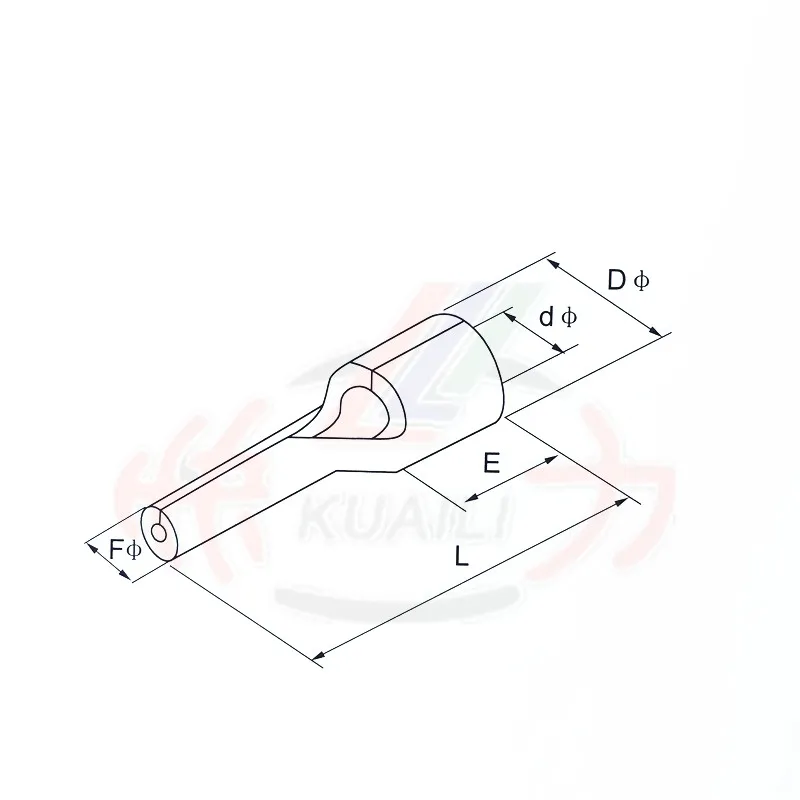 

500pcs insulated pin terminals Connector PTN1.25-13 AWG 22-16