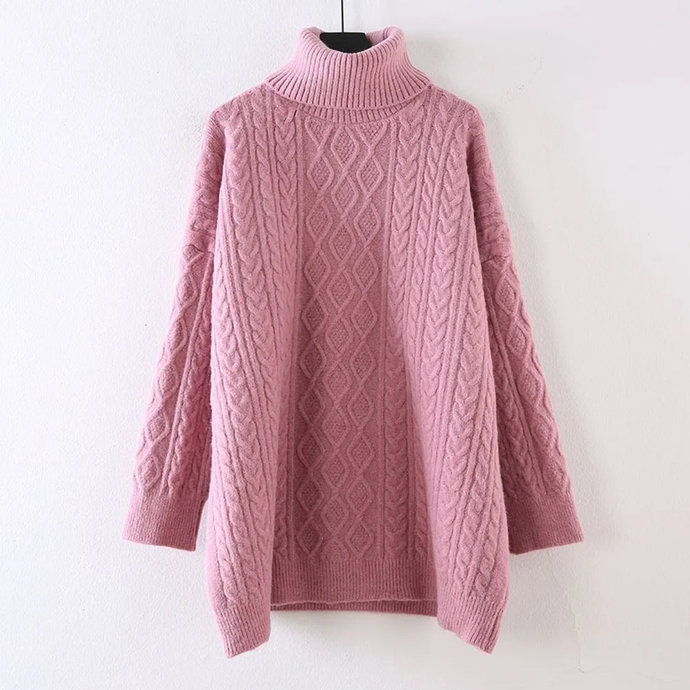 Женские свитера милая водолазка женская зимняя одежда свободный шерстяной