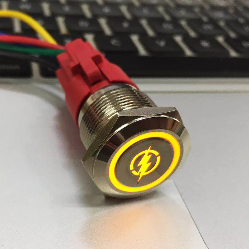 Металлический кнопочный переключатель символы рисунка на заказ светодиодный