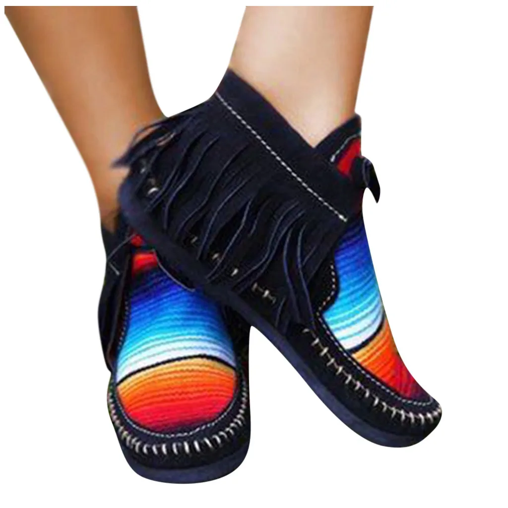 Женская обувь короткие ботинки с бахромой женские ботильоны в британском стиле