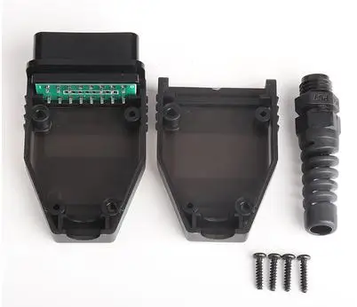 transparent black FINETRIP заводская цена! Высокое качество Универсальный 16Pin 16 pin OBDii OBD2 J1962 разъем штекер Адаптер 1 шт - Цвет: transparent black