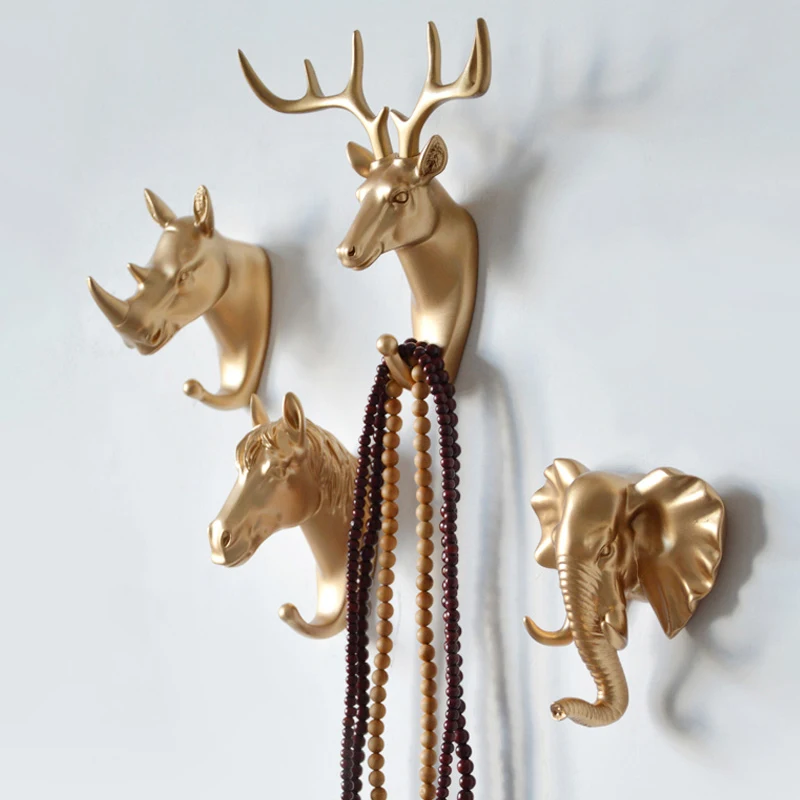 Золото/белый/черный животных крюк стены крючок украшения для дома мебель крепкие