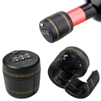 abszinc alloy wine bottle cap password lock 3 digit combination locks wine stopper vacuum plug device preservation coded lock