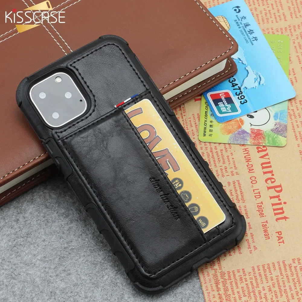 KISSCASE 5 цветов Чехол для iPhone XS MAX XR X 10 7 8 6 6s Plus слот карт кожаный флип чехол