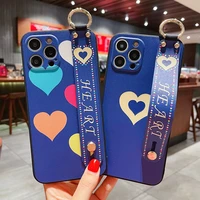 colorful love antiskid wristband holder case for iphone 12 12promax13 13promax xsmax 12pro 7 8plus xr xs 11 11pro